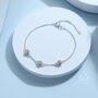 Sterling Silver Tiny Cz Trio Bracelet, thumbnail 7 of 12