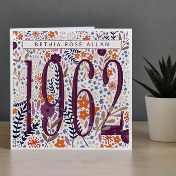 Personalised Flower Birth Year Card, 2 of 4
