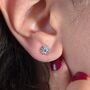 Turquoise December Holly Sterling Silver Stud Earrings, thumbnail 3 of 5