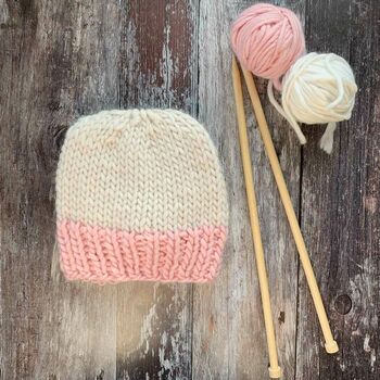 Classic Merino Wool Beanie Hat Diy Knitting Kit, 2 of 6
