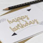 Happy Birthday Arrows Wooden Words Card, thumbnail 2 of 3