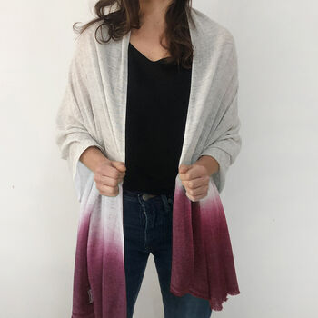 Fair Trade Gift Wrapped Dipdye Ombre Soft Wool Scarf, 3 of 9