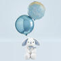 Welcome Baby Balloons With Little Blue Bunny Gift, thumbnail 1 of 4