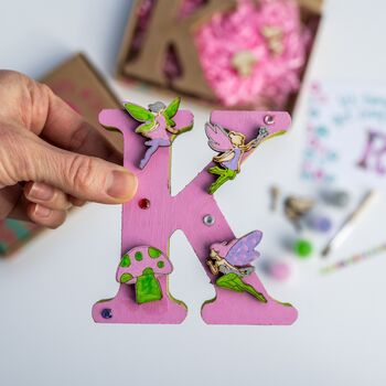 Personalised Paint Your Own Fairy Wooden Letter, 3 of 7