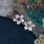 Sterling Silver 40th Flower Earrings, thumbnail 2 of 5