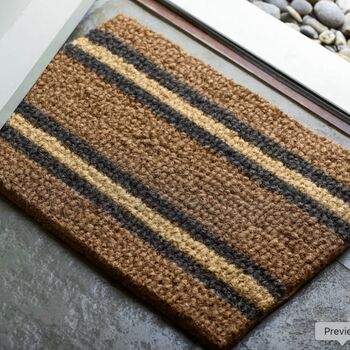 Antique Brown Stripe Doormat, 2 of 3