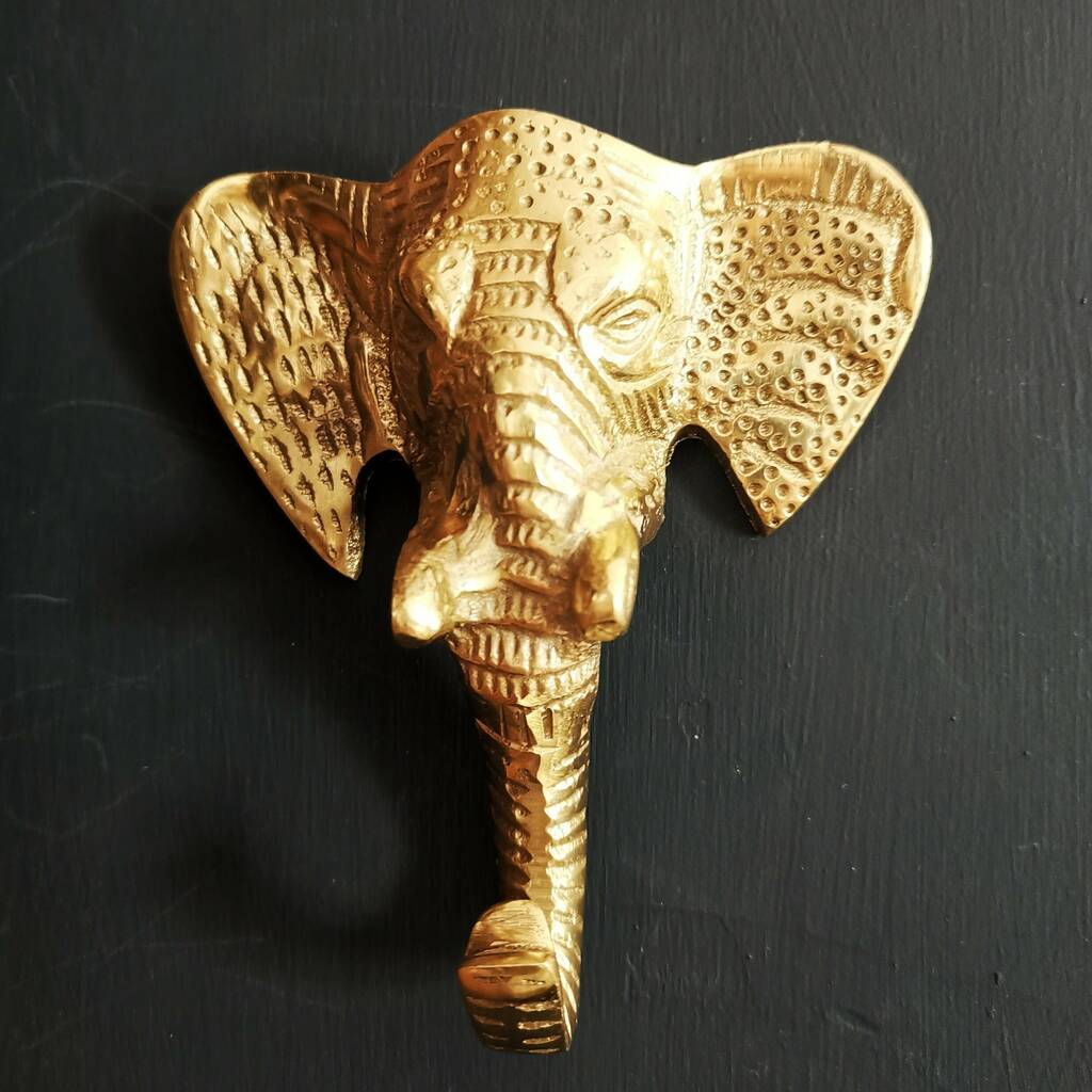 Antique Gold Elephant Hook By Posh Totty Designs Interiors