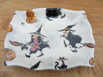 Set Of Two Handmade Soap Dishes In Witches Design, 7 of 10