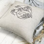 Natural Linen Hands Embroidery Cushion, thumbnail 5 of 6