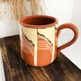 Large Ceramic Tea Coffee Mug In Green And Beige, thumbnail 4 of 5