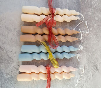 Bespoke Spiral Soy Wax Dinner Candles, 7 of 8
