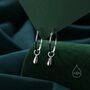 Sterling Silver Droplet Dangle Hoop Earrings, thumbnail 1 of 11