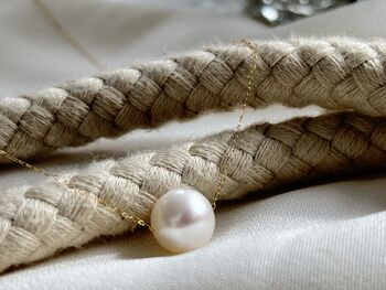 'Ginto' Real Gold Single Pearl Necklace, 5 of 12