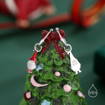 Sterling Silver Tiny Gnome Huggie Hoop Earrings, 6 of 10