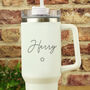 Travel Cup With Straw Personalised White Insulated Gym Mug, thumbnail 3 of 6