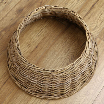 Natural Woven Wicker Tree Skirt Basket, 5 of 5