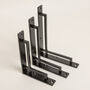 Black Art Deco Solid Iron Shelf Brackets, thumbnail 1 of 6