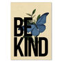 Be Kind Vintage Inspired Papillion Typography Poster, thumbnail 3 of 9