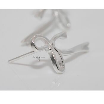 Silver And Gold Bow Bridesmaid Earrings, 6 of 8