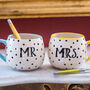 Polka Dot Mr And Mrs Mug, thumbnail 1 of 4