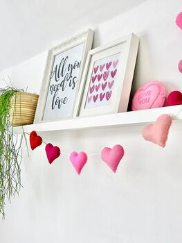 Customisable Valentines Day Heart Garland, 6 of 10