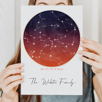 Personalised Family Constellation Watercolour Print, 4 of 8