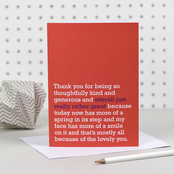 Pack Of Six 'Thank You' Cards For Friends And Family, 7 of 7