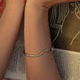 Molten Wavy Cuff Bangle Silver Bracelet, thumbnail 3 of 7