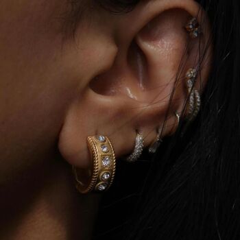 Belle Cz Gold Hoops, 3 of 6