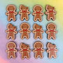 Kawaii Gingerbread Man Wooden Brooches Or Pins, thumbnail 4 of 5