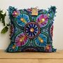 Hand Embroidered Flower Cushion Cover, thumbnail 2 of 10