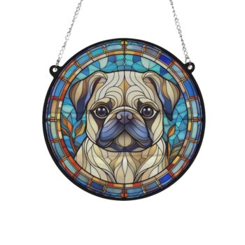 Pug Stained Glass Effect Suncatcher, 2 of 6