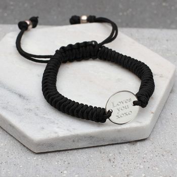 Boy's Personalised Silver Disc Friendship Bracelet By Hurleyburley ...