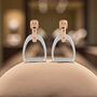 Personalised Sterling Silver And Rose Gold Stirrup Earrings, thumbnail 1 of 9