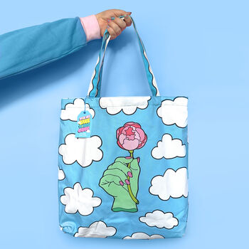 Cloud And Rose Fantasy Field Canvas Tote Bag, 3 of 5