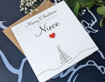 Personalised Handmade Christmas Card For Special Niece, 3 of 4