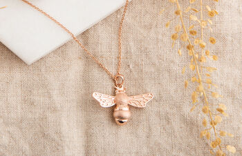 Sterling Silver Bee Necklace, 3 of 7