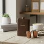 Faux Leather Engraved Wrapped Copper Hip Flask Set, thumbnail 1 of 5