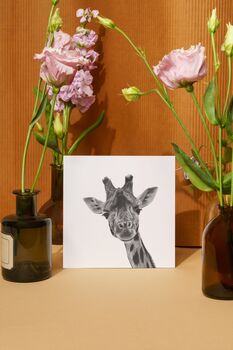 Maya The Giraffe Luxury Blank Greeting Card, 6 of 7
