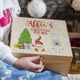 Festive Gonks Natural Wooden Christmas Eve Box, thumbnail 1 of 5