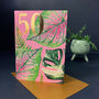 50th Birthday Houseplants Card With Gold Type, thumbnail 2 of 3