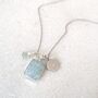 The Trio Aquamarine Necklace, Silver, thumbnail 2 of 6