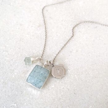 The Trio Aquamarine Necklace, Silver, 2 of 6