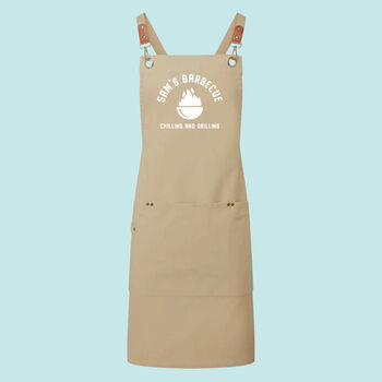 Personalised Barbecue Apron Chilling And Grilling, 4 of 7
