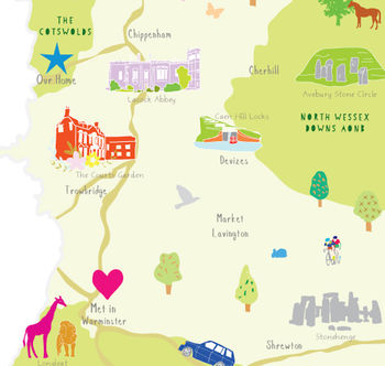 Personalised Wiltshire Map: Add Favourite Places, 3 of 4