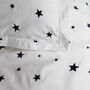 Navy Embroidered Star Cot Bed Duvet And Pillowcase Set, thumbnail 2 of 4