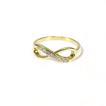 Infinity Ring, Cz, Rose Or Gold Vermeil On 925 Silver, 4 of 12