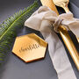 Personalised Gold Hexagon Wedding Place Setting, thumbnail 1 of 3