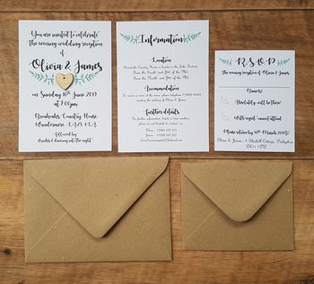'Rustic Greenery' Botanical Wedding Invitation Bundle, 5 of 7