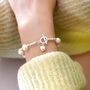 Ophelia Ivory Silver Pearl Ball Jewel Gift Bracelet, thumbnail 3 of 4